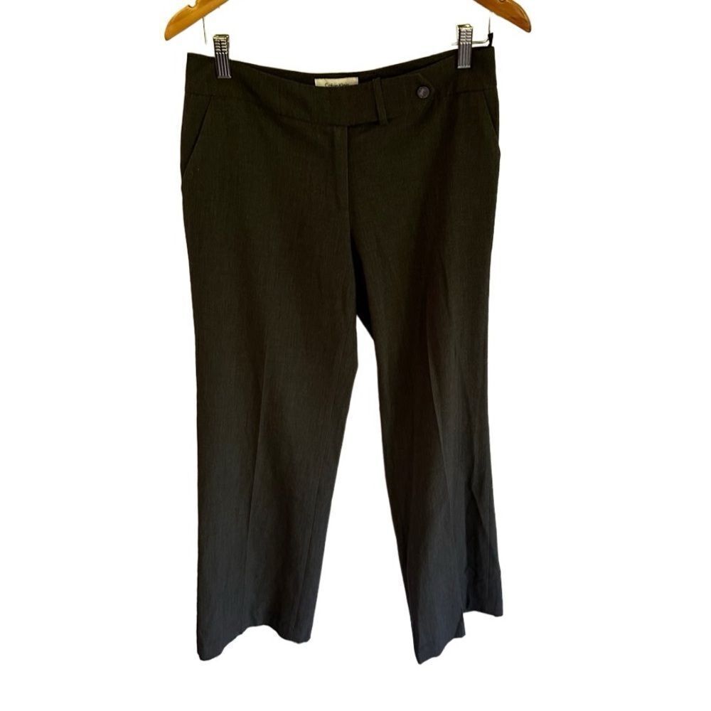 Calvin Klein Classic Fit Dress Pants Brown Stretch Trousers Career Work Wear 4